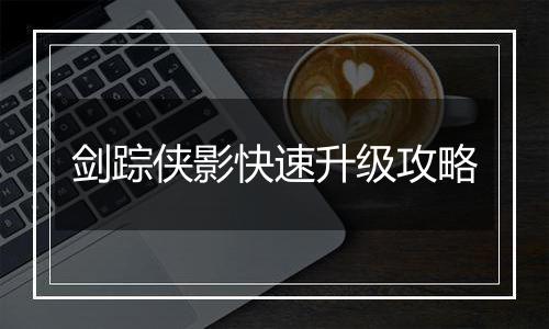 剑踪侠影快速升级攻略