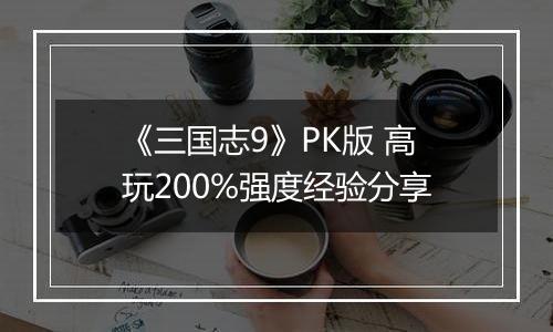《三国志9》PK版 高玩200%强度经验分享