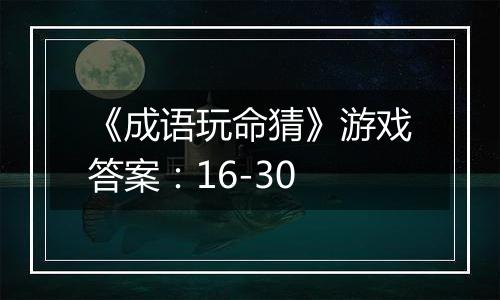 《成语玩命猜》游戏答案：16-30