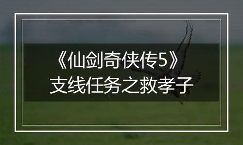 《仙剑奇侠传5》支线任务之救孝子