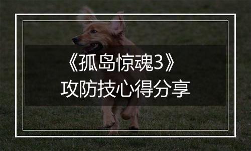 《孤岛惊魂3》攻防技心得分享