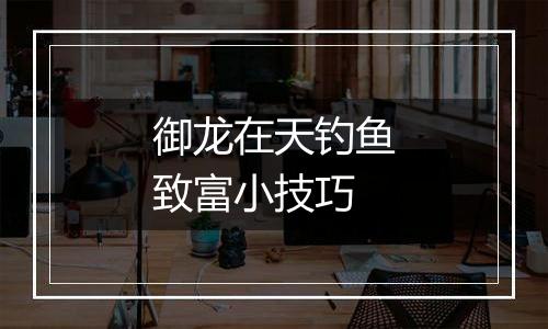 御龙在天钓鱼致富小技巧