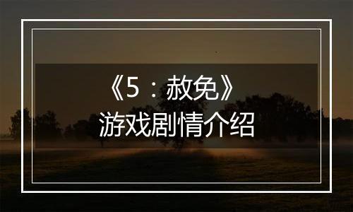 《5：赦免》游戏剧情介绍