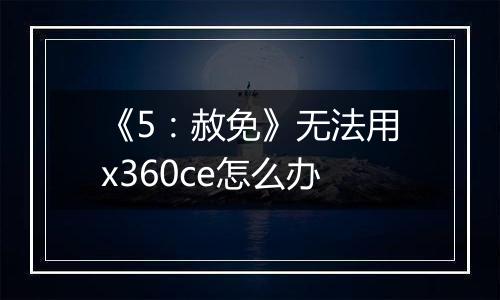 《5：赦免》无法用x360ce怎么办