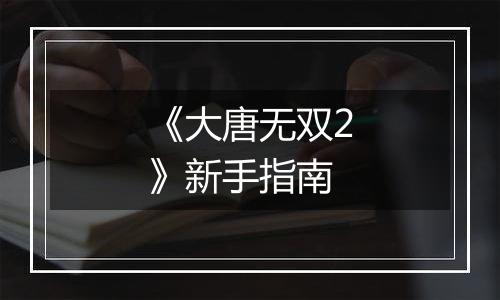 《大唐无双2》新手指南