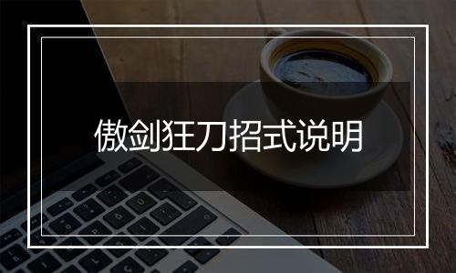 傲剑狂刀招式说明