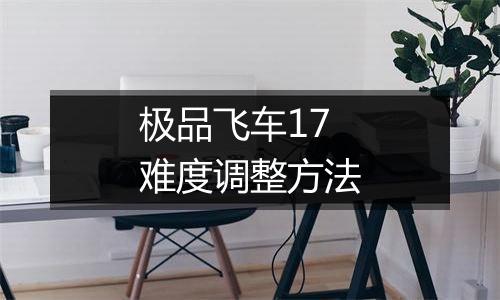 极品飞车17难度调整方法