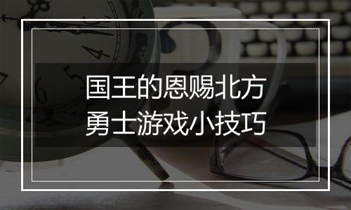 国王的恩赐北方勇士游戏小技巧