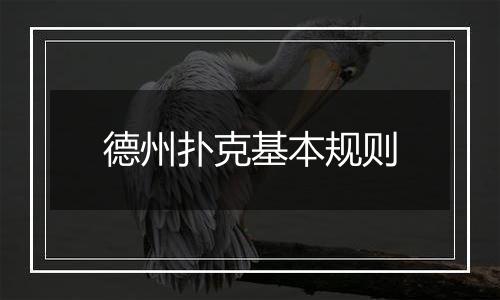 德州扑克基本规则