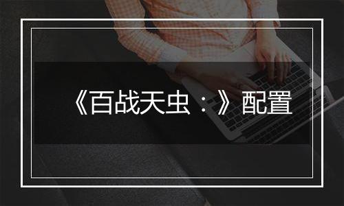 《百战天虫：》配置