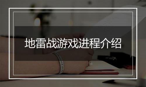地雷战游戏进程介绍
