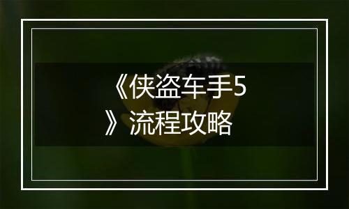 《侠盗车手5》流程攻略