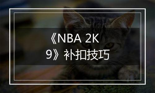 《NBA 2K9》补扣技巧