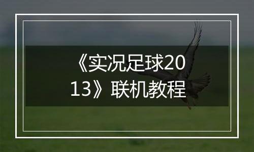 《实况足球2013》联机教程