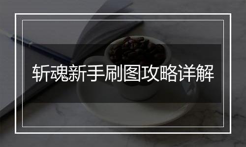 斩魂新手刷图攻略详解