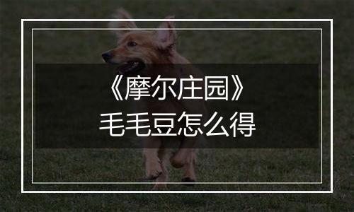 《摩尔庄园》毛毛豆怎么得