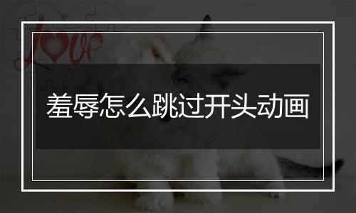 羞辱怎么跳过开头动画