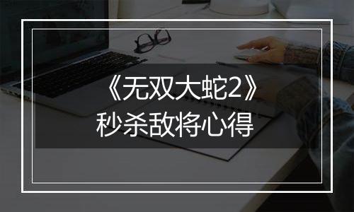 《无双大蛇2》秒杀敌将心得