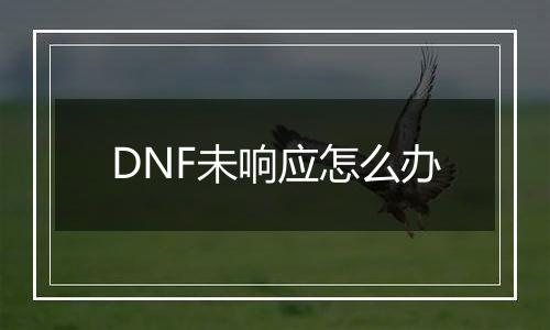 DNF未响应怎么办
