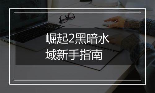 崛起2黑暗水域新手指南