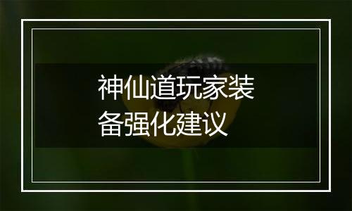 神仙道玩家装备强化建议