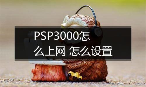 PSP3000怎么上网 怎么设置