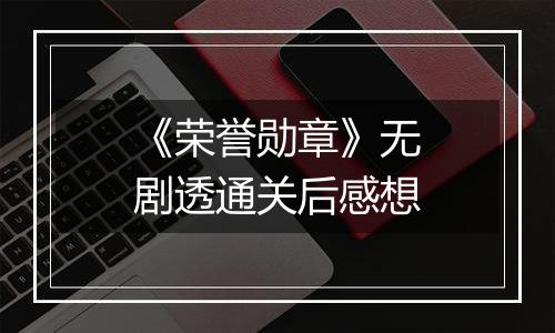 《荣誉勋章》无剧透通关后感想