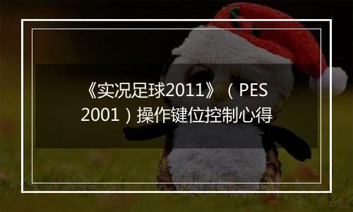 《实况足球2011》（PES2001）操作键位控制心得