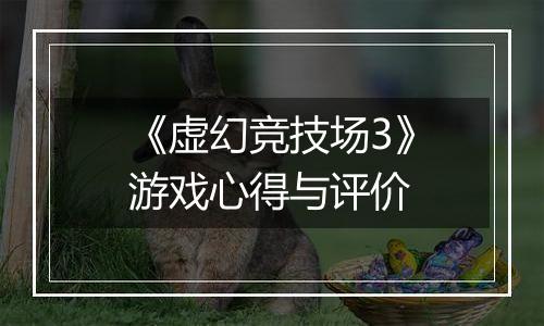 《虚幻竞技场3》游戏心得与评价