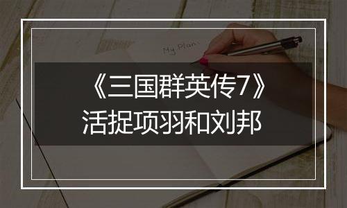 《三国群英传7》活捉项羽和刘邦
