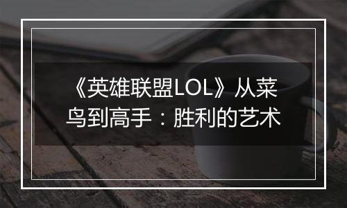 《英雄联盟LOL》从菜鸟到高手：胜利的艺术
