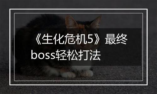 《生化危机5》最终boss轻松打法