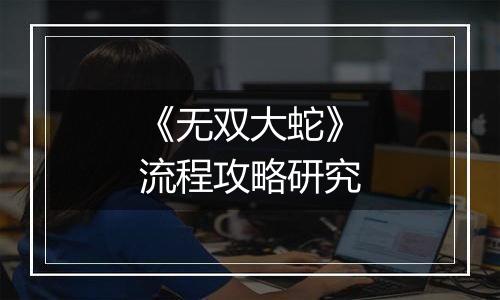 《无双大蛇》流程攻略研究