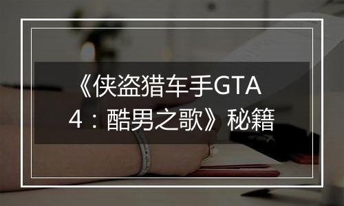 《侠盗猎车手GTA4：酷男之歌》秘籍