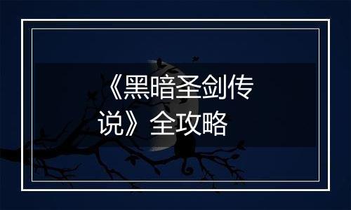 《黑暗圣剑传说》全攻略