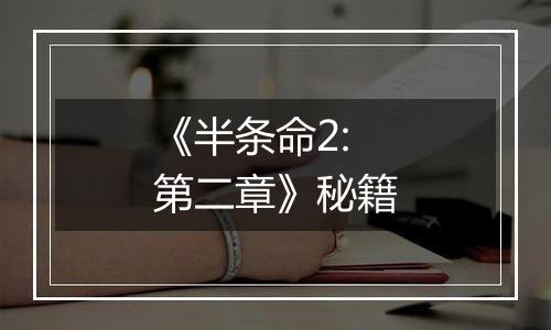 《半条命2:第二章》秘籍