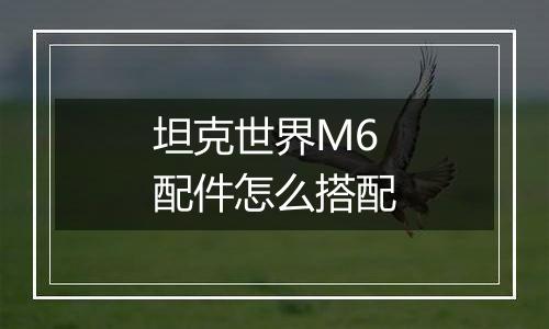 坦克世界M6配件怎么搭配