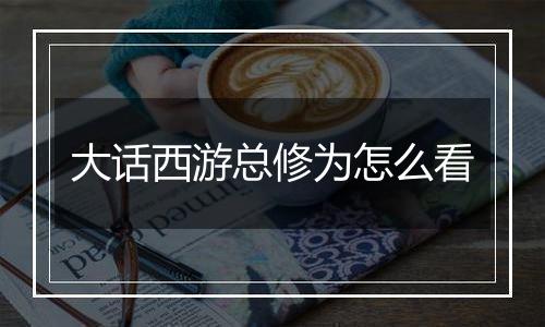 大话西游总修为怎么看