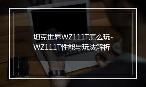 坦克世界WZ111T怎么玩-WZ111T性能与玩法解析