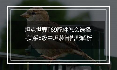 坦克世界T69配件怎么选择-美系8级中坦装备搭配解析