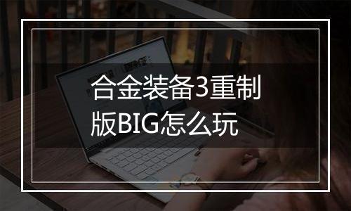 合金装备3重制版BIG怎么玩