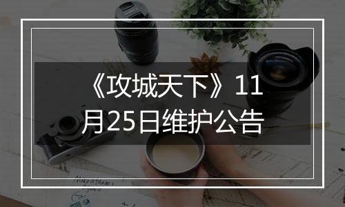 《攻城天下》11月25日维护公告
