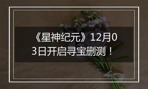 《星神纪元》12月03日开启寻宝删测！