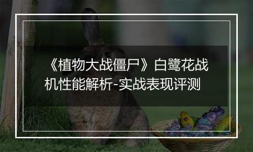 《植物大战僵尸》白鹭花战机性能解析-实战表现评测