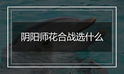 阴阳师花合战选什么