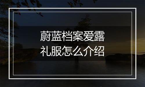 蔚蓝档案爱露礼服怎么介绍