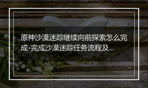 原神沙漠迷踪继续向前探索怎么完成-完成沙漠迷踪任务流程及机关解谜详解