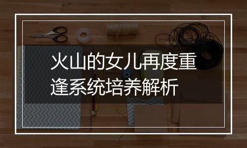 火山的女儿再度重逢系统培养解析