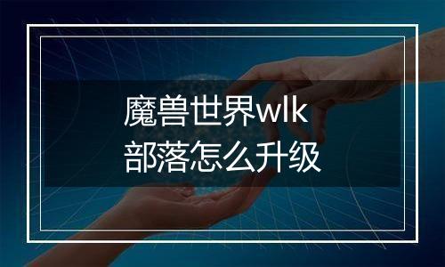 魔兽世界wlk部落怎么升级