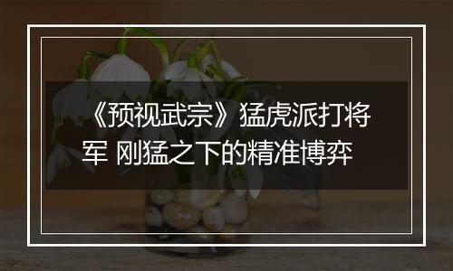 《预视武宗》猛虎派打将军 刚猛之下的精准博弈